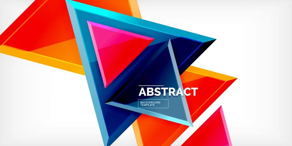 Abstract background - colorful triangles with 3d effect. Vector Illustration For Stock Illustration