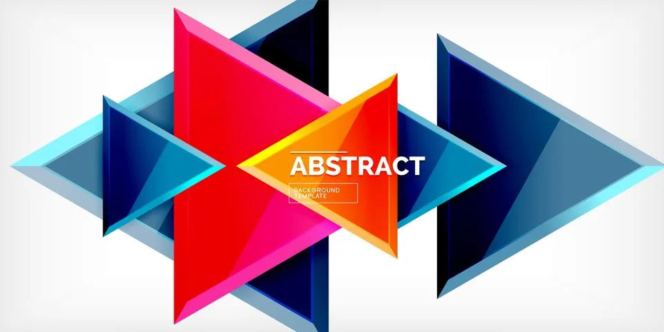 Abstract background - colorful triangles with 3d effect. Vector Illustration For Stock Illustration