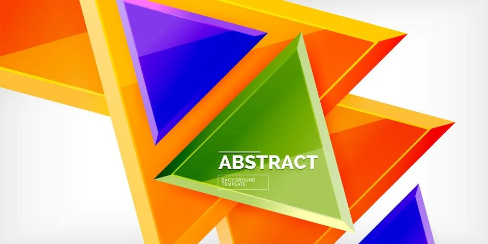 Abstract background - colorful triangles with 3d effect. Vector Illustration For Stock Illustration