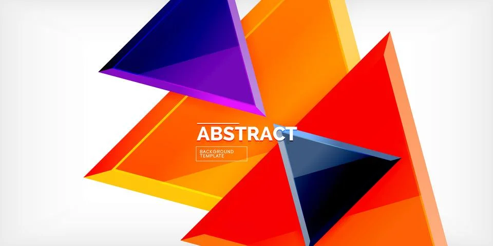 Abstract background - colorful triangles with 3d effect. Vector Illustration For Stock Illustration