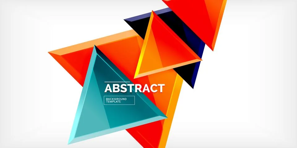 Abstract background - colorful triangles with 3d effect. Vector Illustration For 库存插图