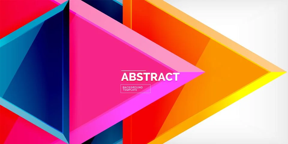 Abstract background - colorful triangles with 3d effect. Vector Illustration For イラスト素材