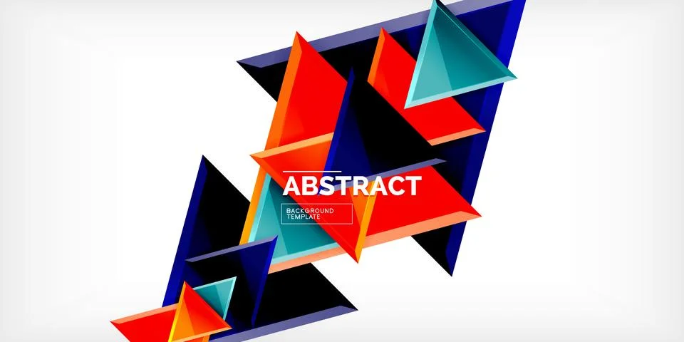 Abstract background - colorful triangles with 3d effect. Vector Illustration For Stock Illustration