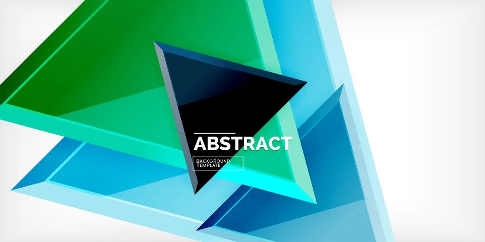 Abstract background - colorful triangles with 3d effect. Vector Illustration For Stock Illustration