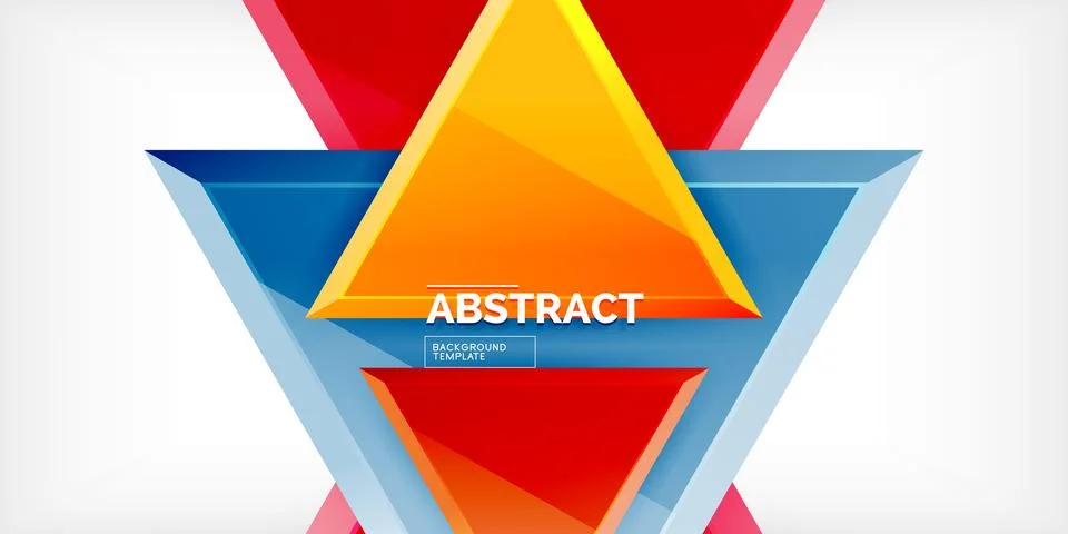 Abstract background - colorful triangles with 3d effect. Vector Illustration For イラスト素材