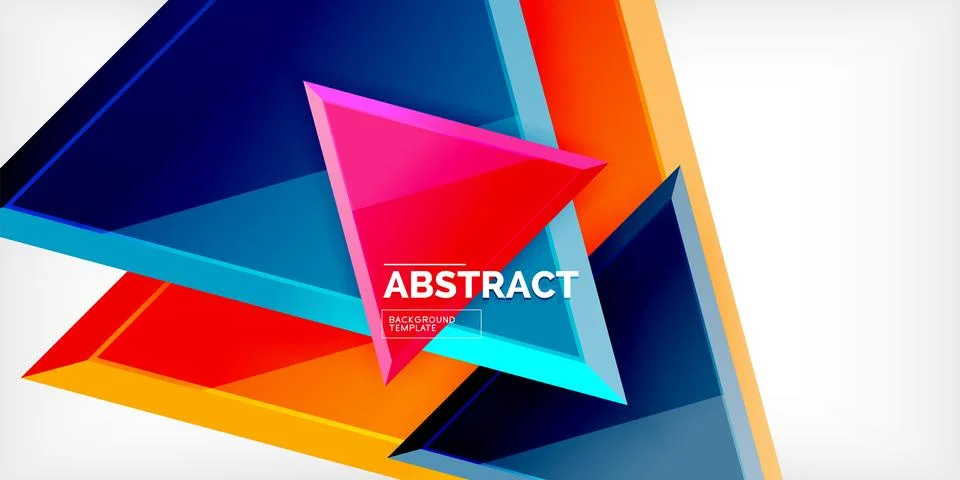 Abstract background - colorful triangles with 3d effect. Vector Illustration For イラスト素材