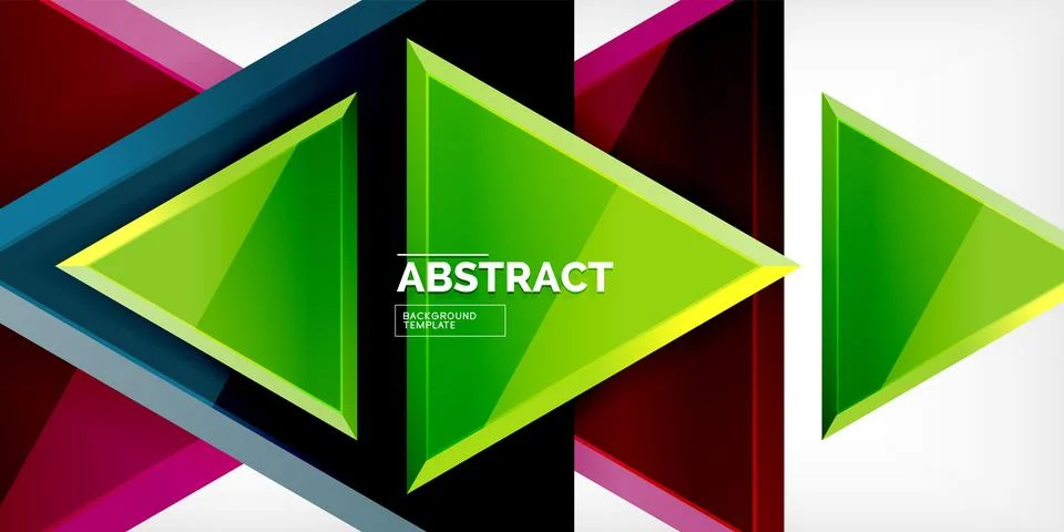 Abstract background - colorful triangles with 3d effect. Vector Illustration For Illustrazione stock