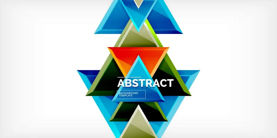 Abstract background - colorful triangles with 3d effect. Vector Illustration For イラスト素材
