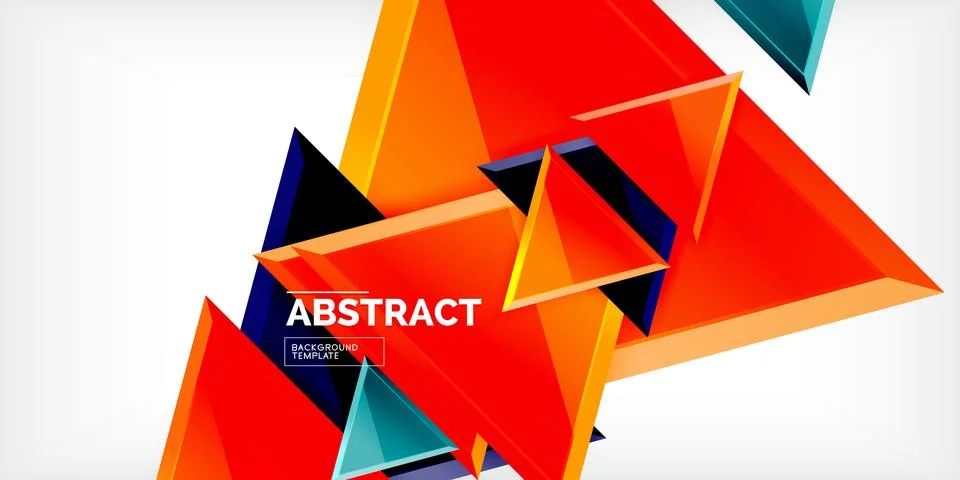 Abstract background - colorful triangles with 3d effect. Vector Illustration For Illustrazione stock