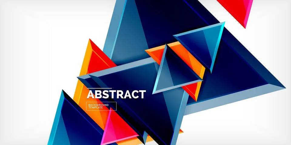 Abstract background - colorful triangles with 3d effect. Vector Illustration For イラスト素材