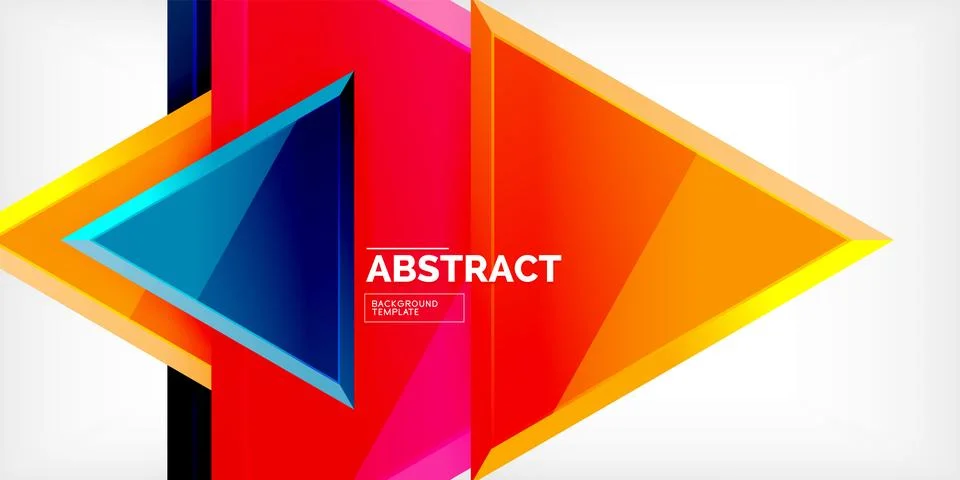 Abstract background - colorful triangles with 3d effect. Vector Illustration For Illustrazione stock