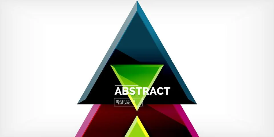 Abstract background - colorful triangles with 3d effect. Vector Illustration For イラスト素材