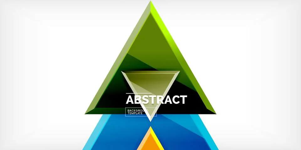 Abstract background - colorful triangles with 3d effect. Vector Illustration For イラスト素材