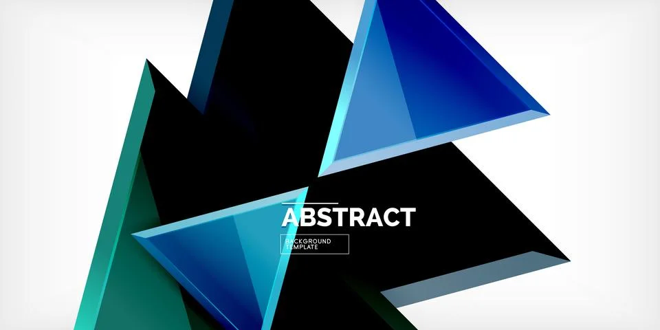 Abstract background - colorful triangles with 3d effect. Vector Illustration For Stock Illustration