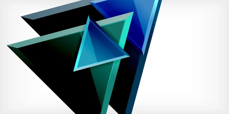Abstract background - colorful triangles with 3d effect. Vector Illustration For 스톡 일러스트