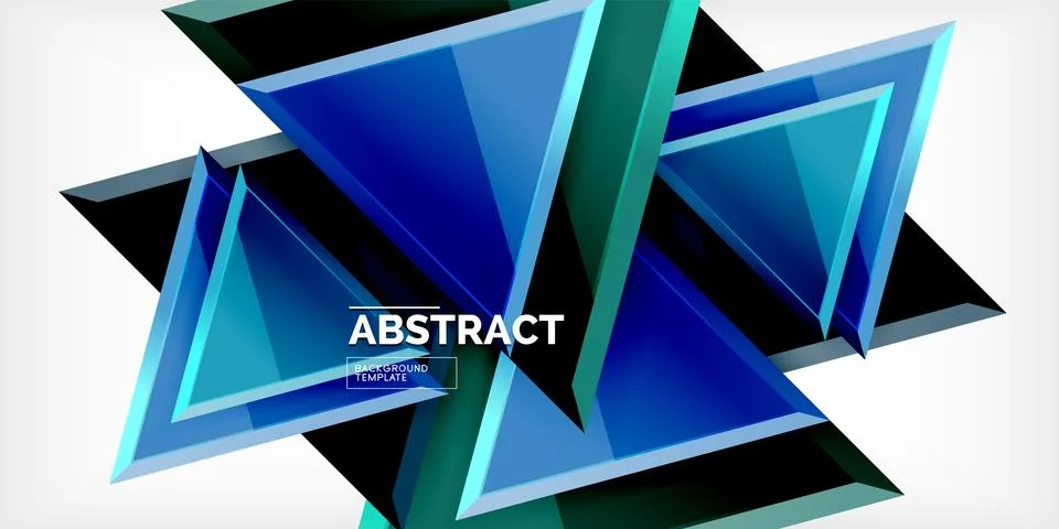 Abstract background - colorful triangles with 3d effect. Vector Illustration For Illustrazione stock