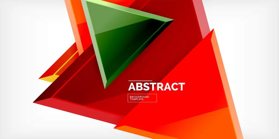 Abstract background - colorful triangles with 3d effect. Vector Illustration For Stock Illustration