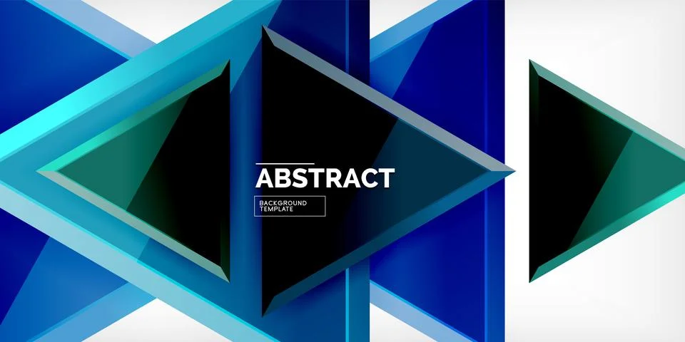 Abstract background - colorful triangles with 3d effect. Vector Illustration For Stock Illustration