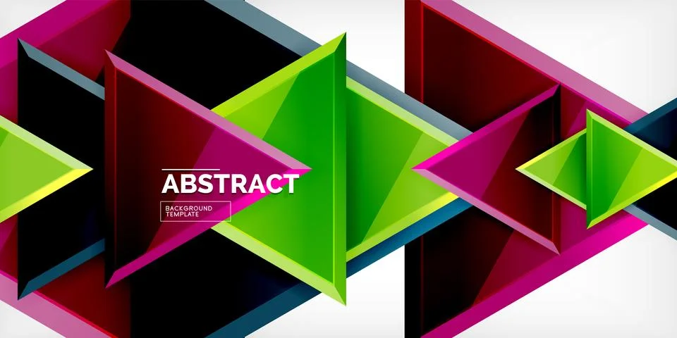Abstract background - colorful triangles with 3d effect. Vector Illustration For 스톡 일러스트