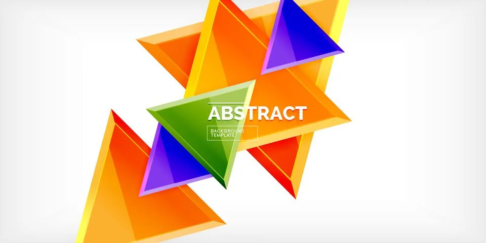Abstract background - colorful triangles with 3d effect. Vector Illustration For Illustrazione stock