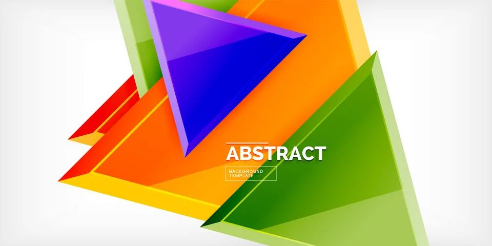Abstract background - colorful triangles with 3d effect. Vector Illustration For Stock Illustration