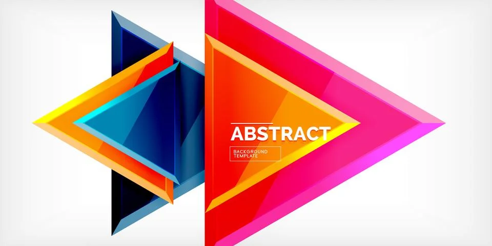 Abstract background - colorful triangles with 3d effect. Vector Illustration For イラスト素材