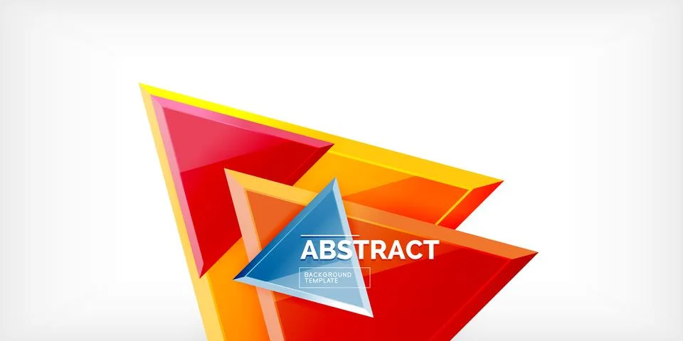 Abstract background - colorful triangles with 3d effect. Vector Illustration For イラスト素材