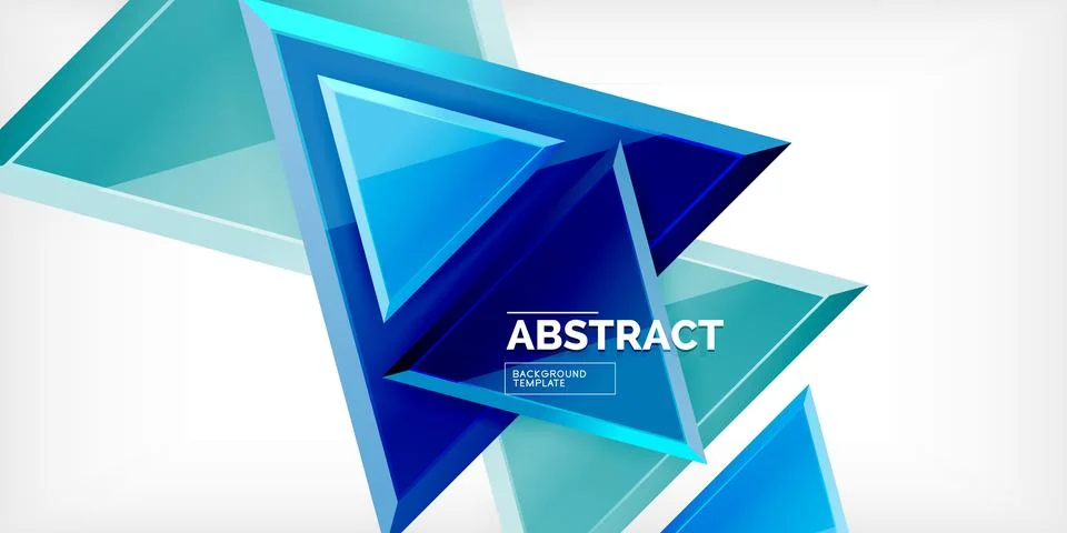 Abstract background - colorful triangles with 3d effect. Vector Illustration For イラスト素材