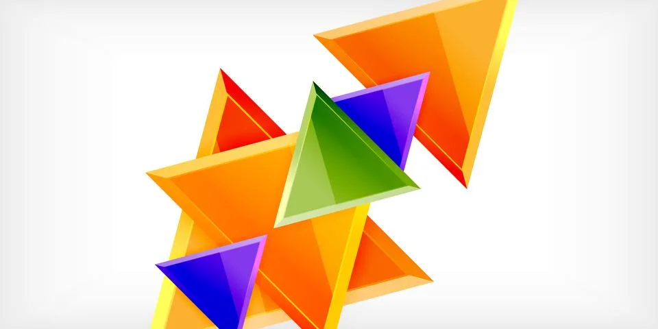 Abstract background - colorful triangles with 3d effect. Vector Illustration For Stockillustratie