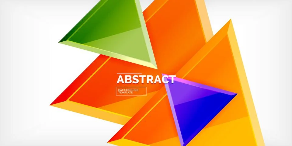 Abstract background - colorful triangles with 3d effect. Vector Illustration For イラスト素材