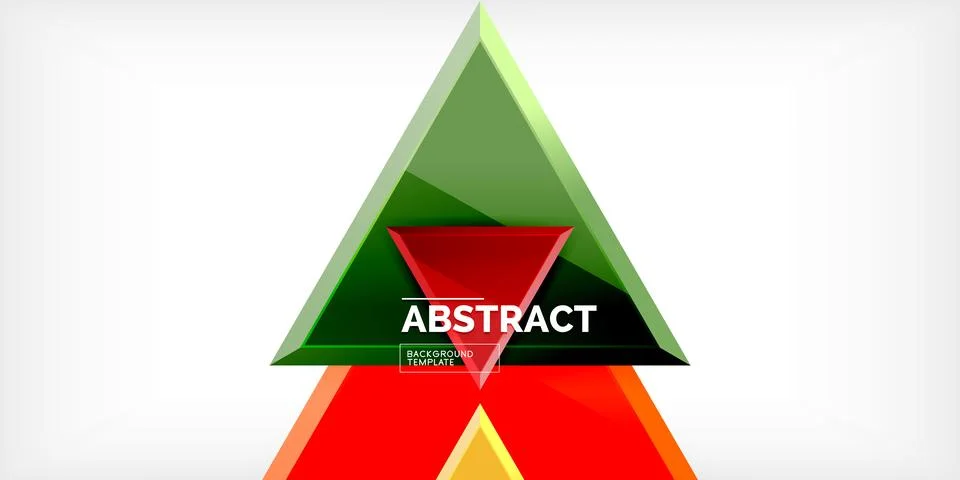 Abstract background - colorful triangles with 3d effect. Vector Illustration For イラスト素材