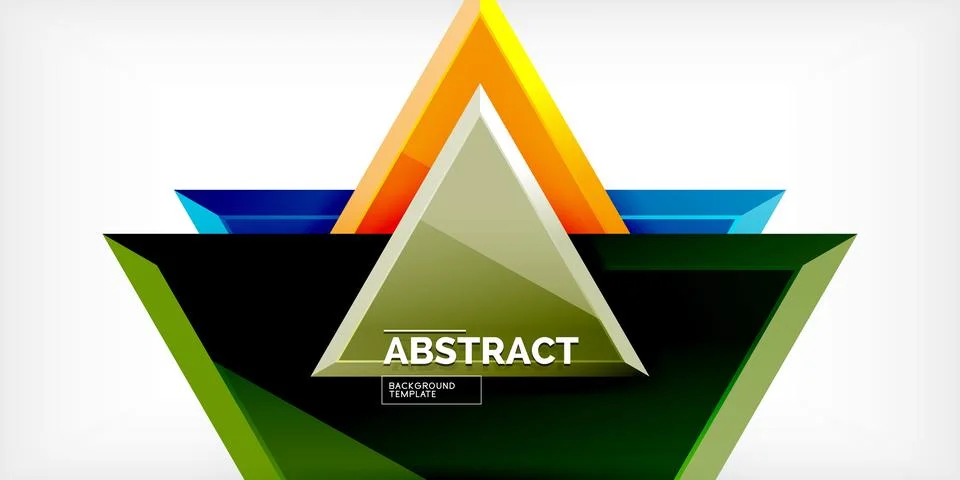 Abstract background - colorful triangles with 3d effect. Vector Illustration For Illustrazione stock
