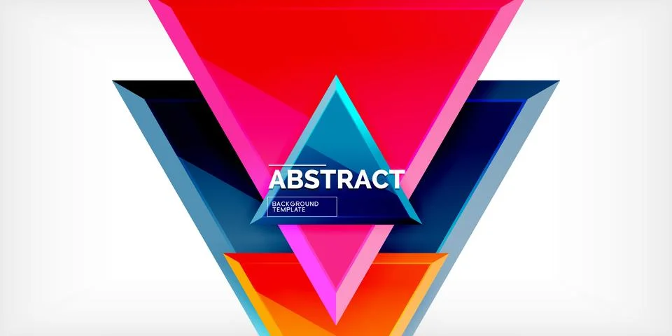 Abstract background - colorful triangles with 3d effect. Vector Illustration For Stockillustratie