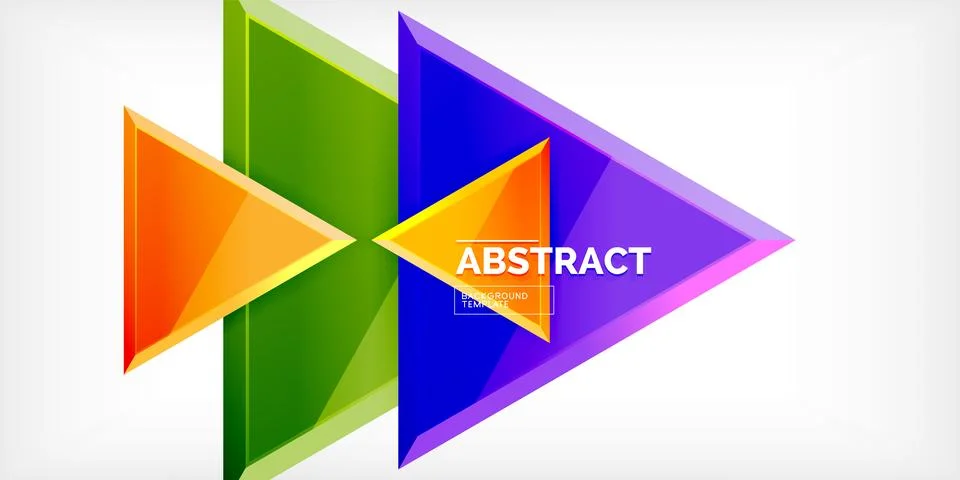 Abstract background - colorful triangles with 3d effect. Vector Illustration For Stock Illustration