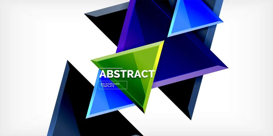 Abstract background - colorful triangles with 3d effect. Vector Illustration For イラスト素材