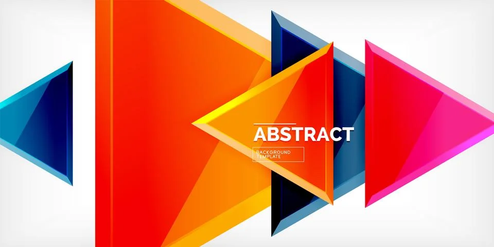 Abstract background - colorful triangles with 3d effect. Vector Illustration For Stockillustratie