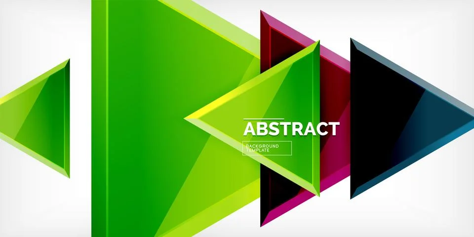 Abstract background - colorful triangles with 3d effect. Vector Illustration For Illustrazione stock