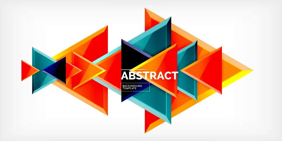 Abstract background - colorful triangles with 3d effect. Vector Illustration For 스톡 일러스트