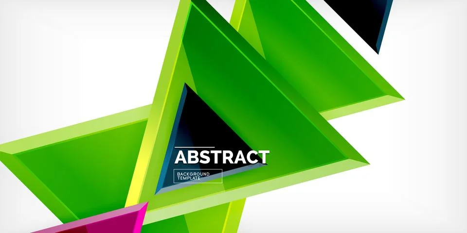 Abstract background - colorful triangles with 3d effect. Vector Illustration For Stockillustratie