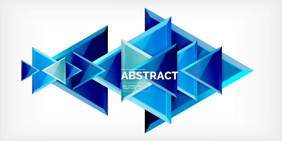 Abstract background - colorful triangles with 3d effect. Vector Illustration For Stock Illustration