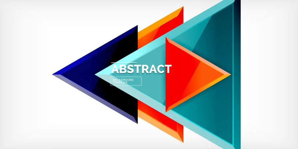 Abstract background - colorful triangles with 3d effect. Vector Illustration For Stock Illustration