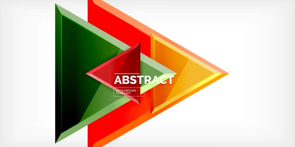 Abstract background - colorful triangles with 3d effect. Vector Illustration For 스톡 일러스트