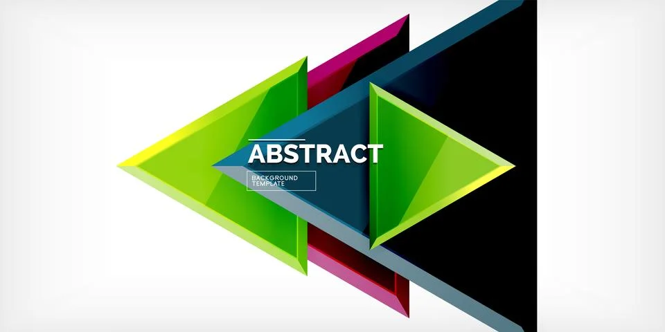 Abstract background - colorful triangles with 3d effect. Vector Illustration For Stock Illustration