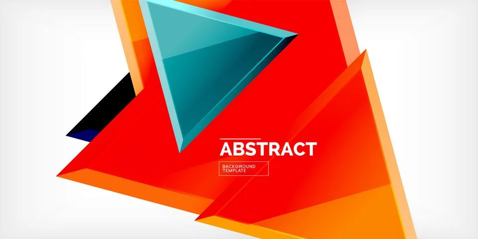 Abstract background - colorful triangles with 3d effect. Vector Illustration For 库存插图