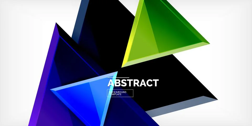 Abstract background - colorful triangles with 3d effect. Vector Illustration For イラスト素材