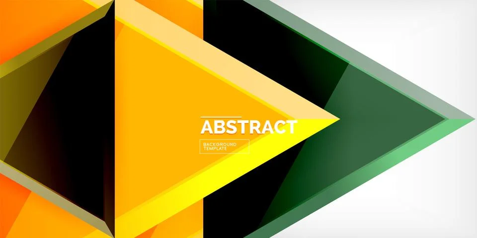 Abstract background - colorful triangles with 3d effect. Vector Illustration For イラスト素材