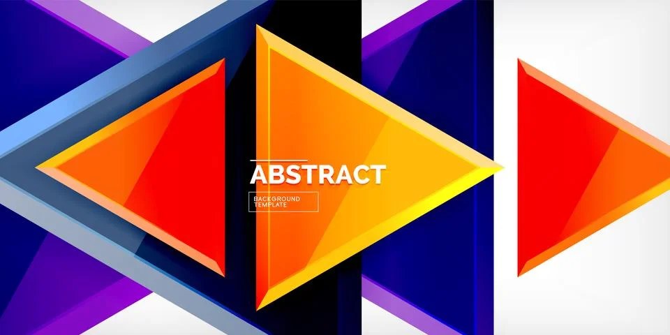 Abstract background - colorful triangles with 3d effect. Vector Illustration For Stockillustratie