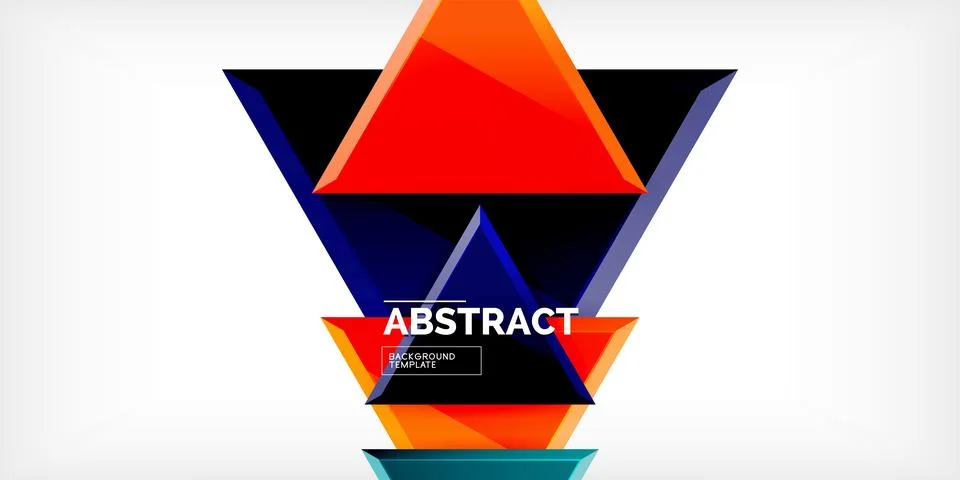Abstract background - colorful triangles with 3d effect. Vector Illustration For Stock Illustration