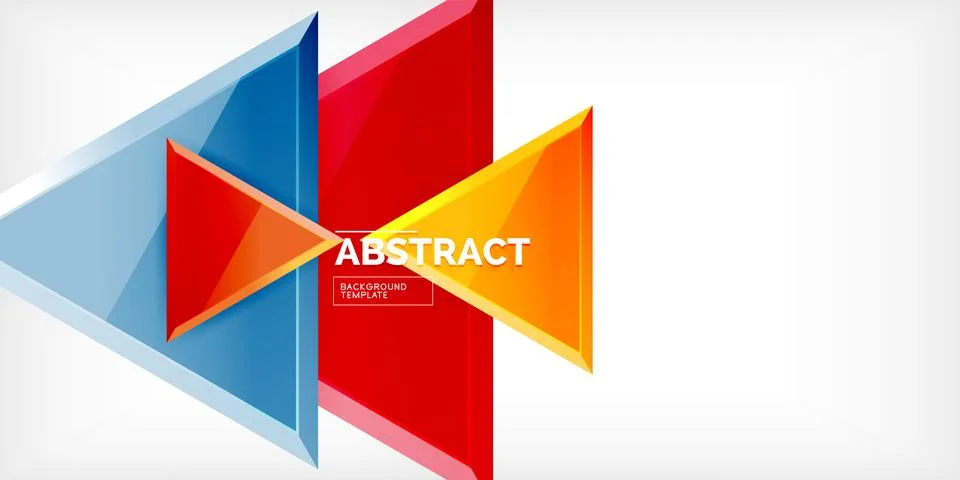 Abstract background - colorful triangles with 3d effect. Vector Illustration For イラスト素材