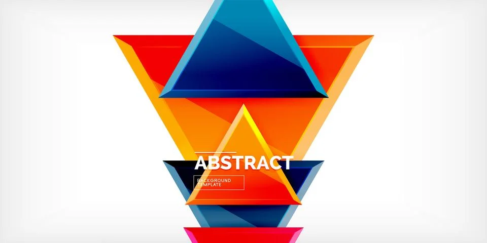 Abstract background - colorful triangles with 3d effect. Vector Illustration For 스톡 일러스트